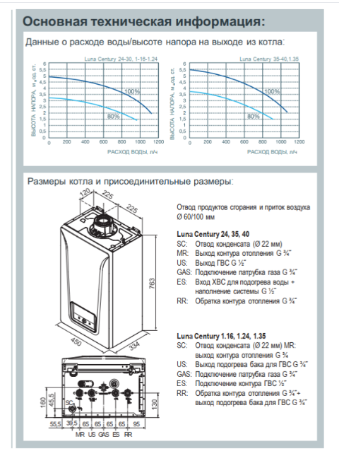 Газовый котел BAXI LUNA Century 1.24 