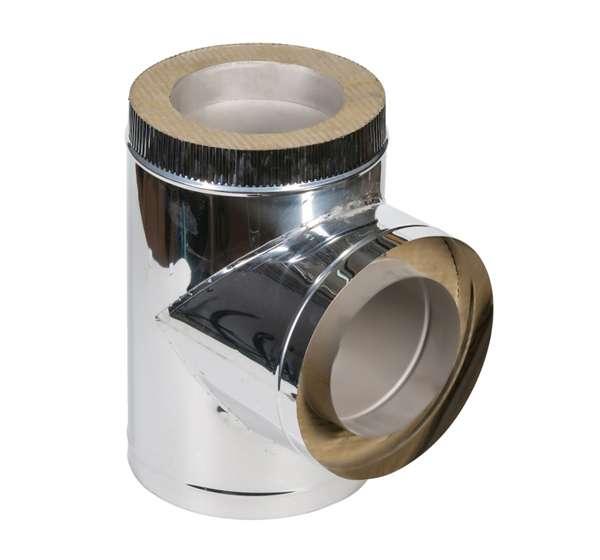 Тройник 90 градусов D180/280 нержавейка/нержавейка сэндвич дымохода