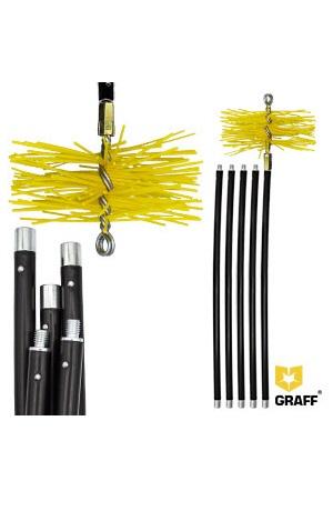 Комплект для чистки дымохода (ерш нейлоновый и гибкие стержни) GRAFF