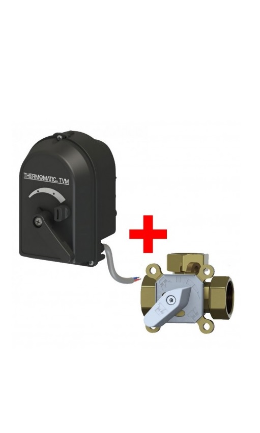 Комплект привод Thermomatic TVM 2.0+ трехходовой смесительный клапан Laddomat TV 3S R25 / 1